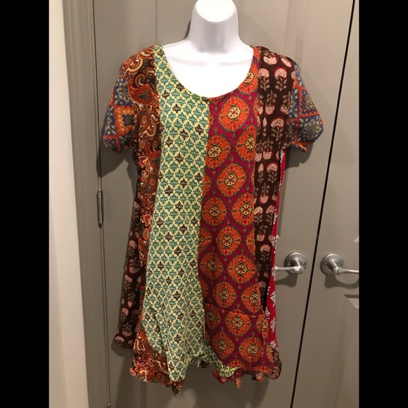 NWT.  . S/M Sacred Threads Dress/Tunic.   219371.  BL/GR - Picture 2 of 6